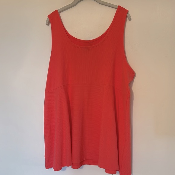 🎈3/$25🎈NWT Torrid 4 Coral Mix Rib Peplum Tank - Picture 7 of 11